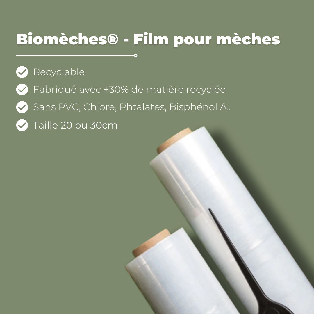 
                  
                    Biomèches® Recyclable - Film pour mèches prédécoupé 20cm ou 30cm
                  
                