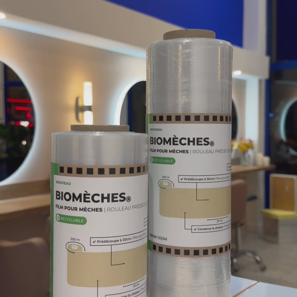
                  
                    Charger et lire la vidéo dans la visionneuse de la galerie, Biomèches® Recyclable - Film pour mèches prédécoupé 20cm ou 30cm
                  
                